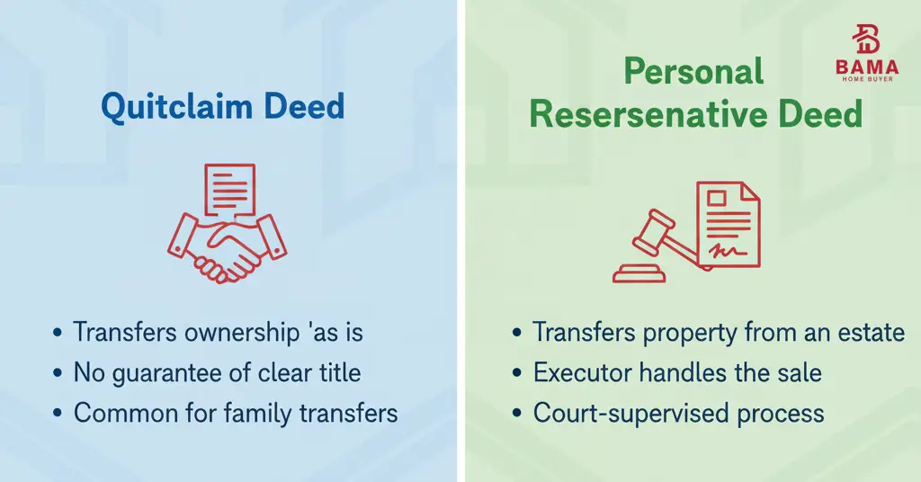 Quitclaim vs Personal Representative Deed (Bama Home Buyer) Quitclaim vs Personal Representative Deed (Bama Home Buyer)